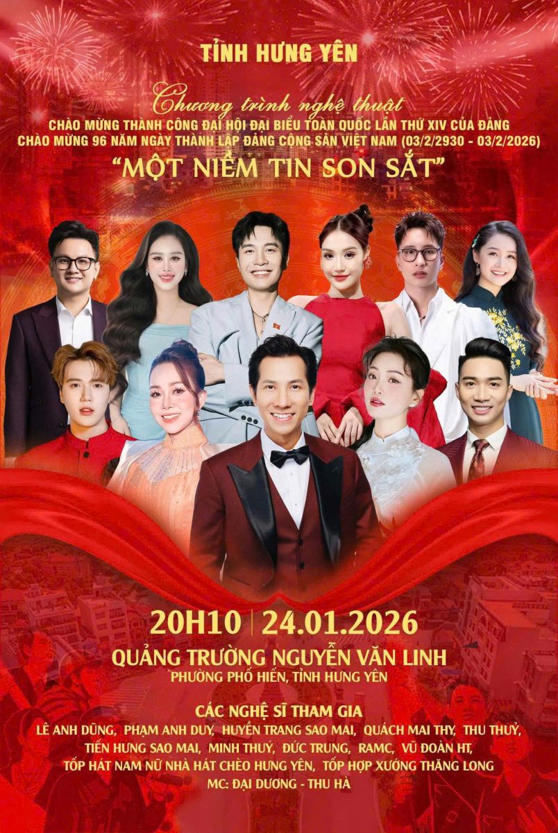 Chương trình nghệ thuật và bắn pháo hoa nổ tầm thấp chào mừng kỷ niệm 96 năm Ngày thành lập Đảng Cộng sản Việt Nam và chào mừng thành công Đại hội XIV của Đảng