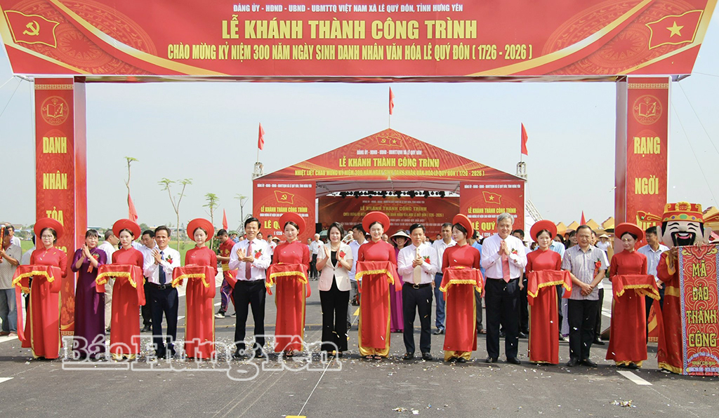 Khánh thành tuyến đường kết nối Khu di tích lịch sử quốc gia đặc biệt đền Trần Tiến Đức với Khu lưu niệm nhà bác học Lê Quý Đôn