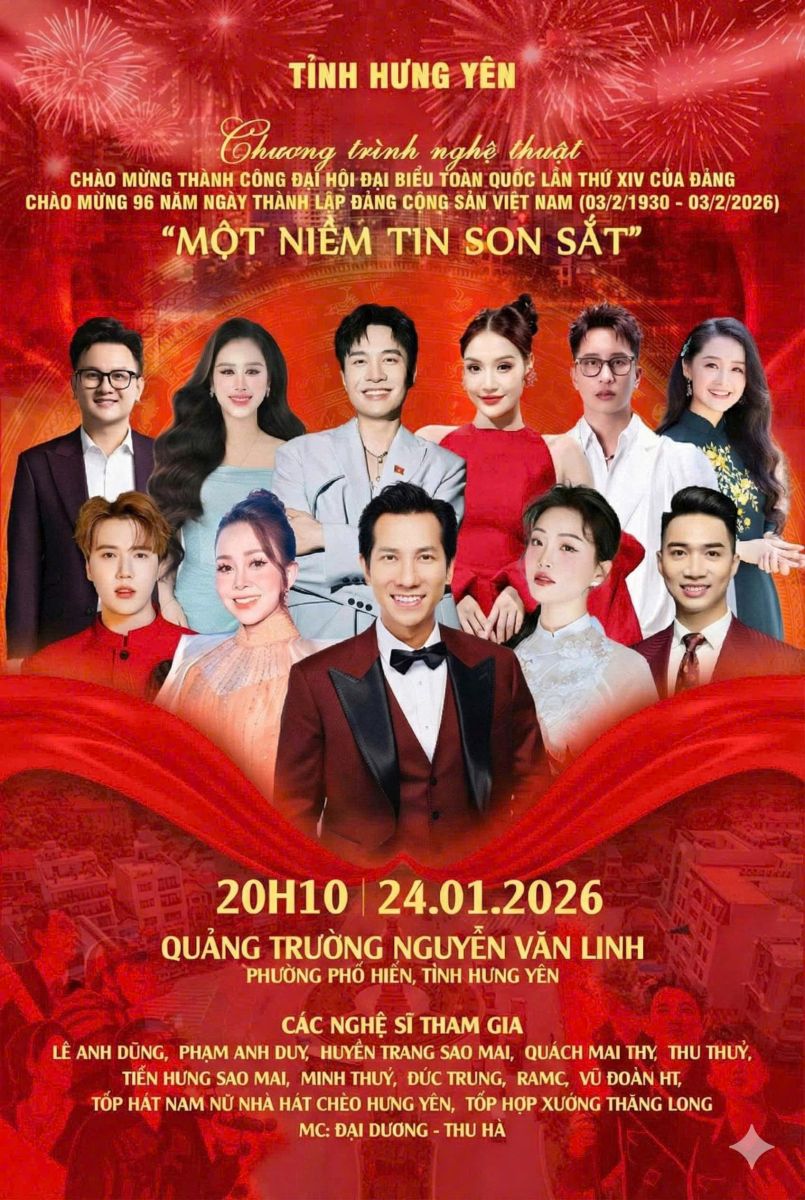 Chương trình nghệ thuật và bắn pháo hoa nổ tầm thấp chào mừng kỷ niệm 96 năm Ngày thành lập Đảng Cộng sản Việt Nam và chào mừng thành công Đại hội XIV của Đảng