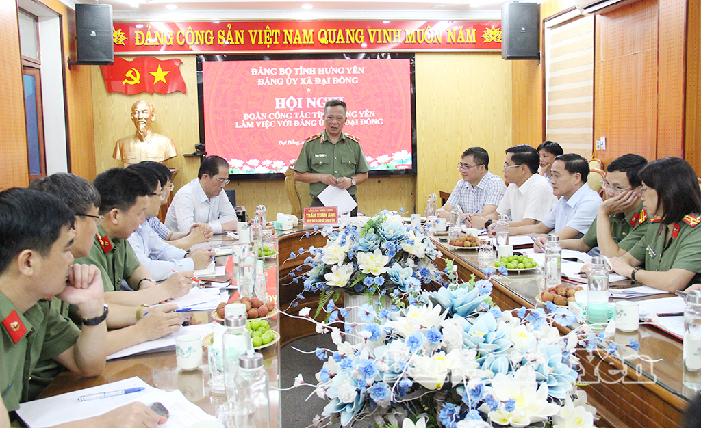 Đoàn công tác của tỉnh làm việc tại xã Đại Đồng