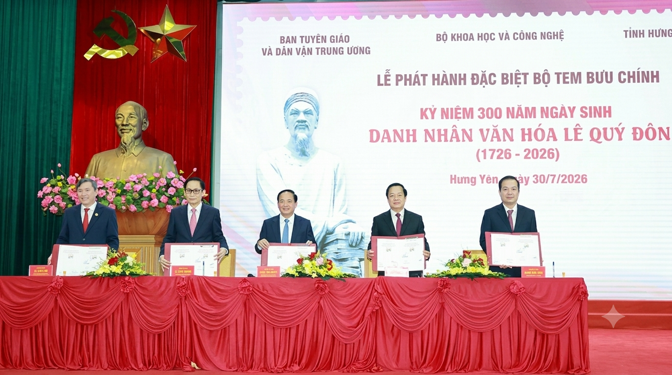 Lễ phát hành đặc biệt bộ tem bưu chính kỷ niệm 300 năm Ngày sinh Danh nhân văn hóa Lê Quý Đôn