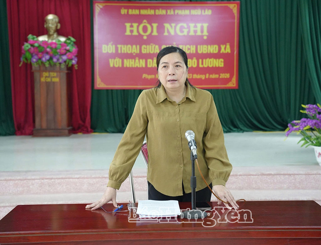 Chủ tịch UBND xã Phạm Ngũ Lão đối thoại với Nhân dân thôn Đô Lương