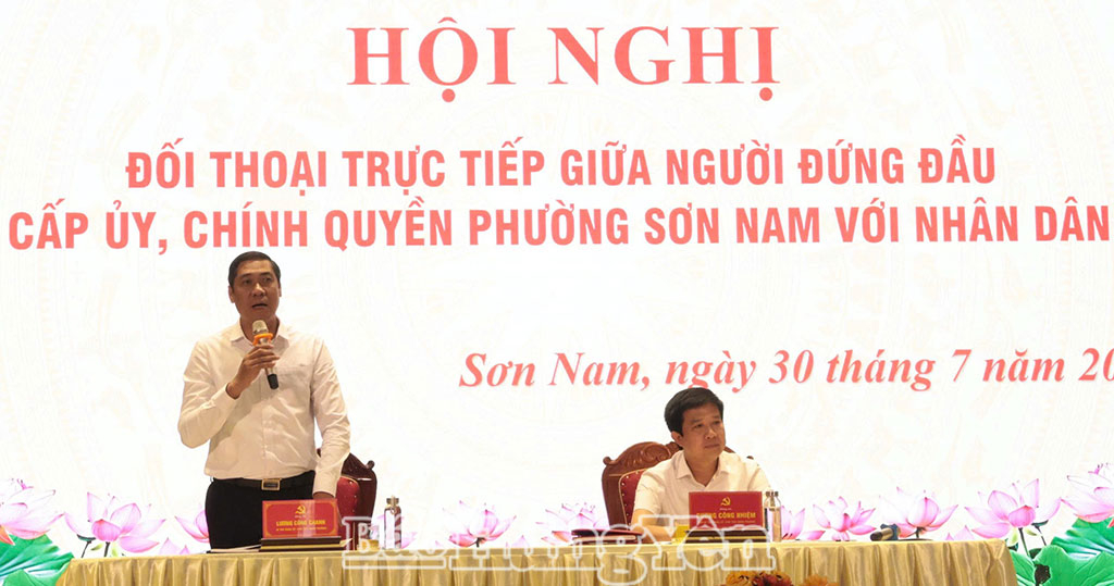 Lãnh đạo phường Sơn Nam đối thoại với Nhân dân