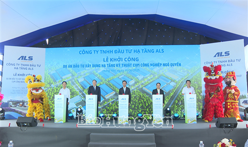 Groundbreaking ceremony of the project to invest in building technical infrastructure of Ngo Quyen Industrial Cluster