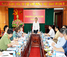 Đoàn công tác của UBND tỉnh làm việc với huyện Văn Giang về hoàn thiện các tiêu chí xây dựng huyện nông thôn mới nâng cao