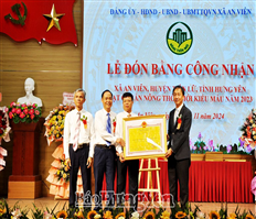 Xã An Viên đón bằng công nhận đạt chuẩn nông thôn mới kiểu mẫu