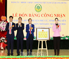 Xã Quang Hưng đón bằng công nhận xã đạt chuẩn nông thôn mới kiểu mẫu năm 2024