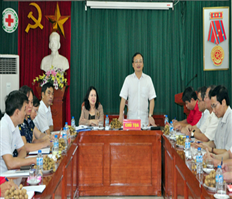 Bí thư Tỉnh ủy Đỗ Tiến Sỹ tiếp và làm việc với Đoàn công tác Trung ương Hội Chữ thập đỏ Việt Nam